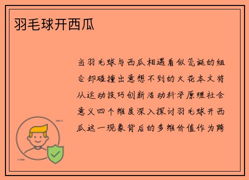 羽毛球开西瓜